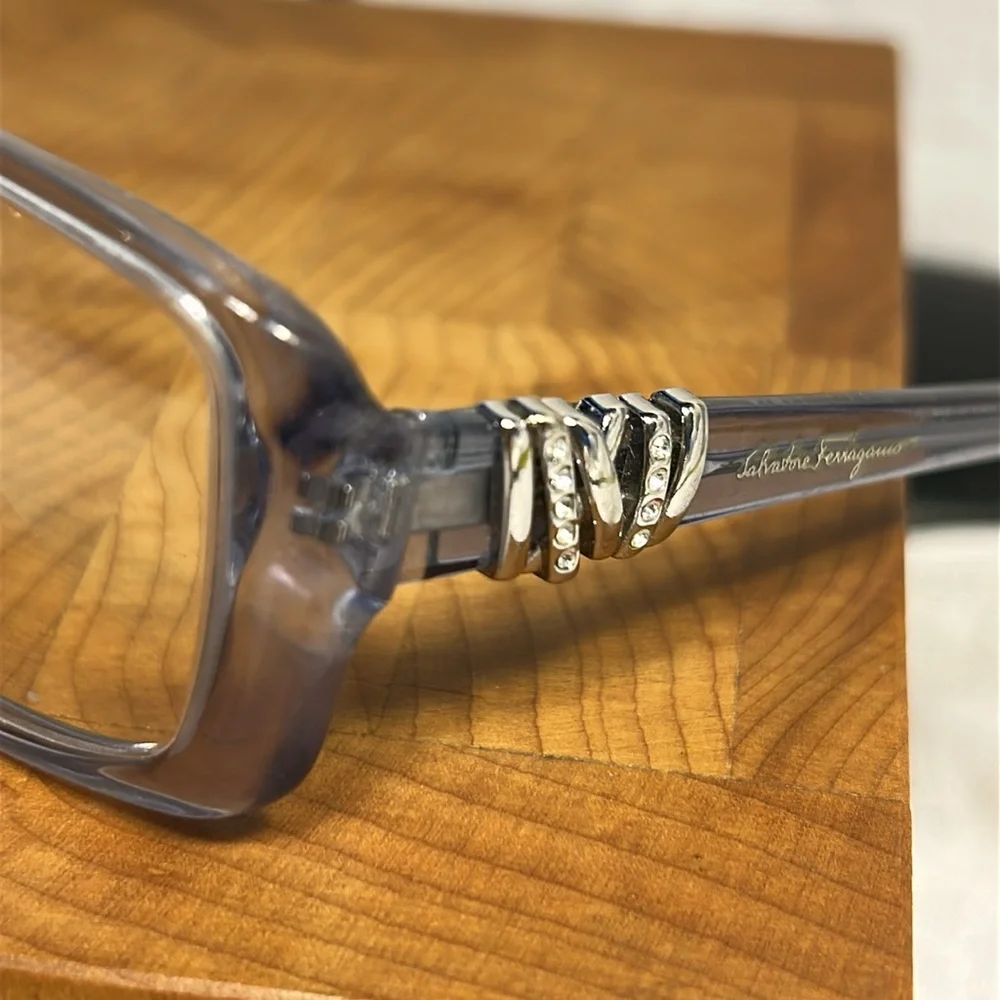 Salvatore Ferragamo frames with crystals and a case